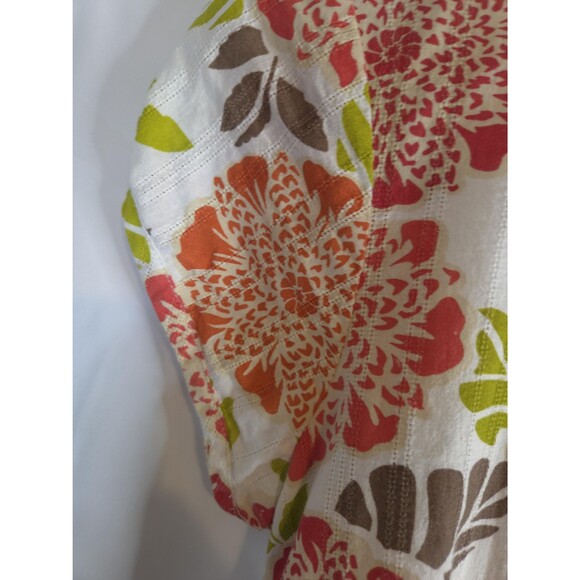 Boden Floral Cotton Dress – Coral Orange Flower Print Summer Boho Knee Length - Picture 5 of 10